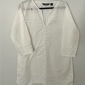 White Eyelet Tunic Top/beach cover up
